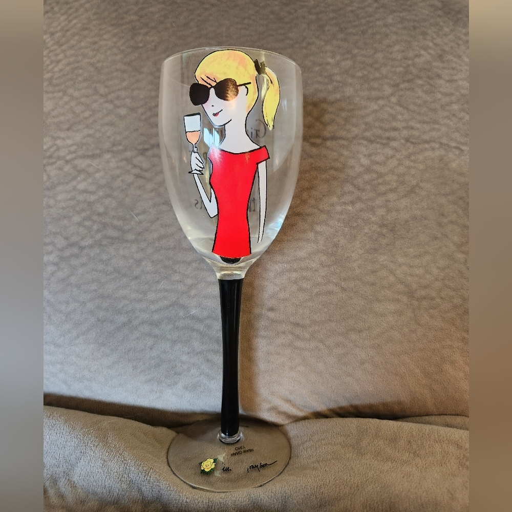 Women's funny girlfriend wine glasses set of 7